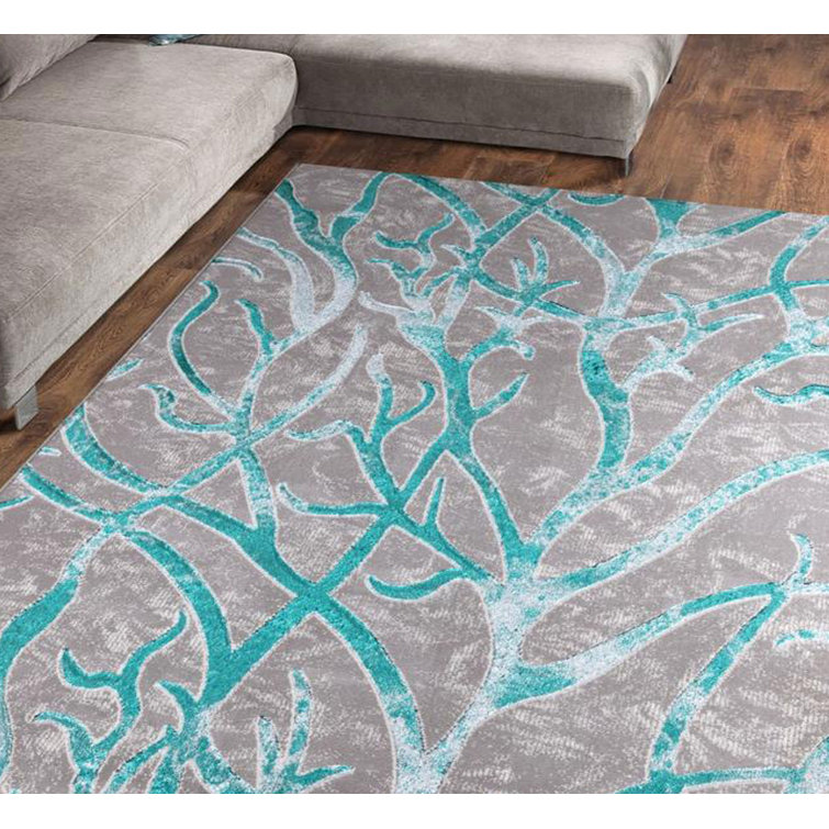 House of Hampton Beige/Jade Rug Wayfair.co.uk